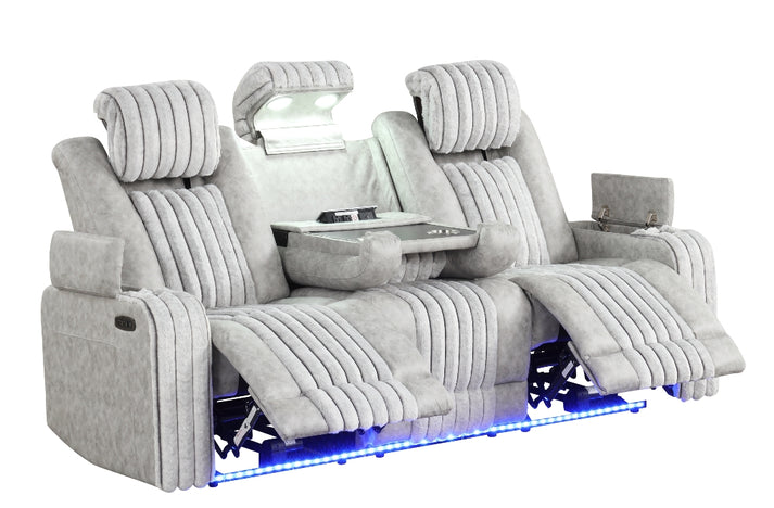 Lita Grey POWER RECLINER/ HEADREST/LED 3pc Living Room Set S4225