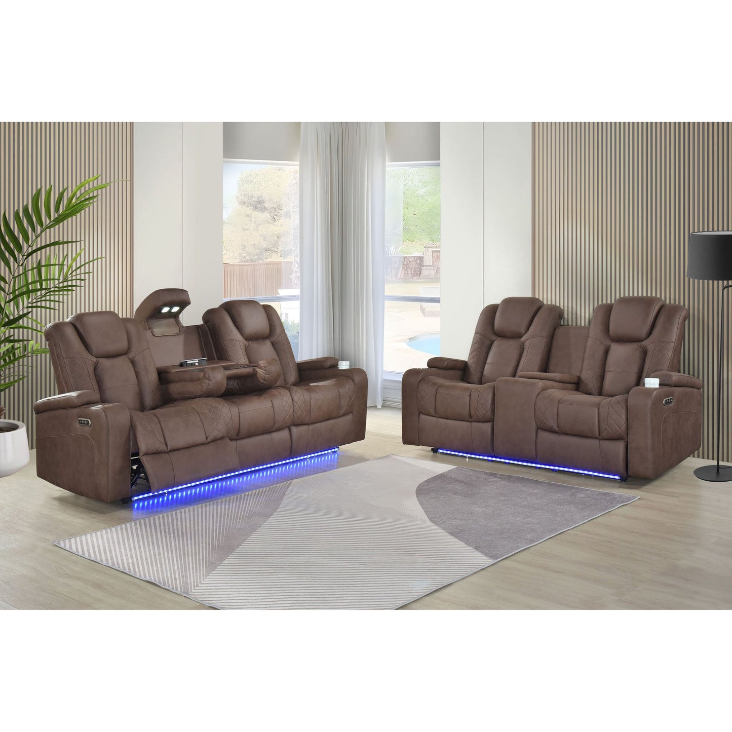 Ashley Brown POWER/LED 3pc Reclining Set S9304