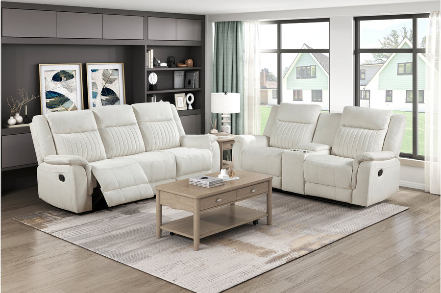 Dean Beige Double Reclining Living Room Set 9646