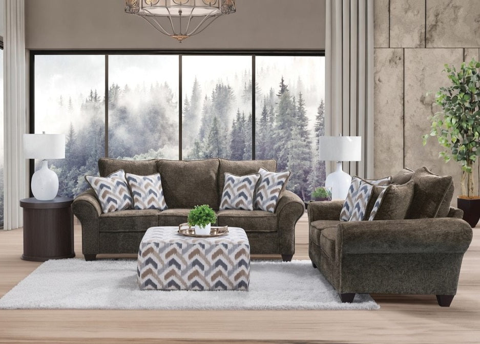 Behold Chocolate Sofa & Loveseat wihtout Ottoman(OVERSIZED) 1000