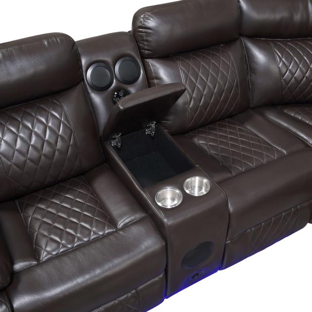 Cipher Brown POWER/LED/BLUETOOTH SPEAKERS/SUBWOOFER Sectional 8315