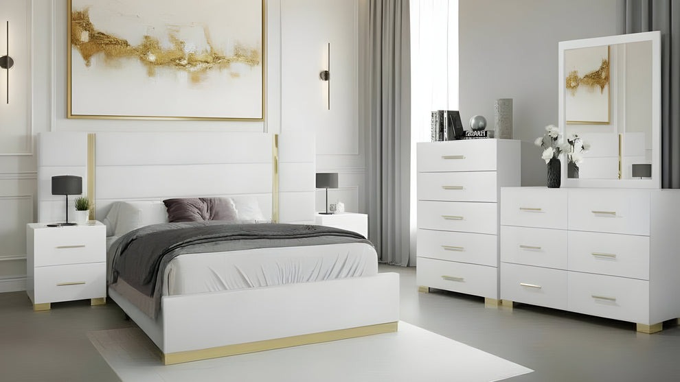 Darya White Platform Bedroom Set B3030