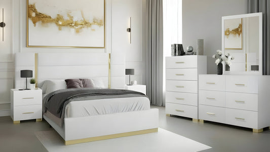 Darya White Platform Bedroom Set B3030