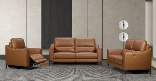 UR1020 Camel TOP GRAIN POWER Living Room Set