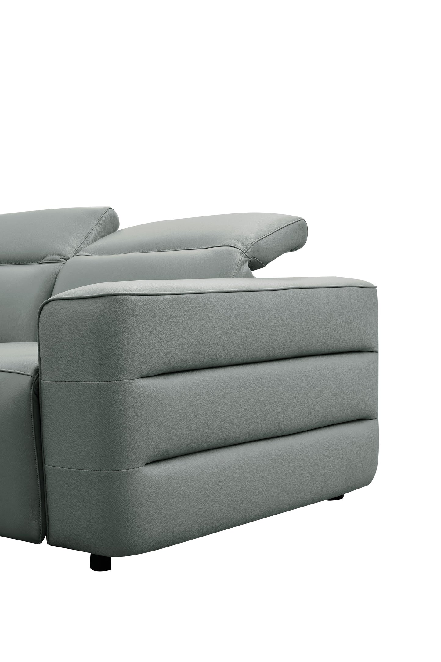 Holly Grey Italian Leather/Match POWER Reclining Corner Sectional (3 Power Recliners + 1 Console) MI-2520