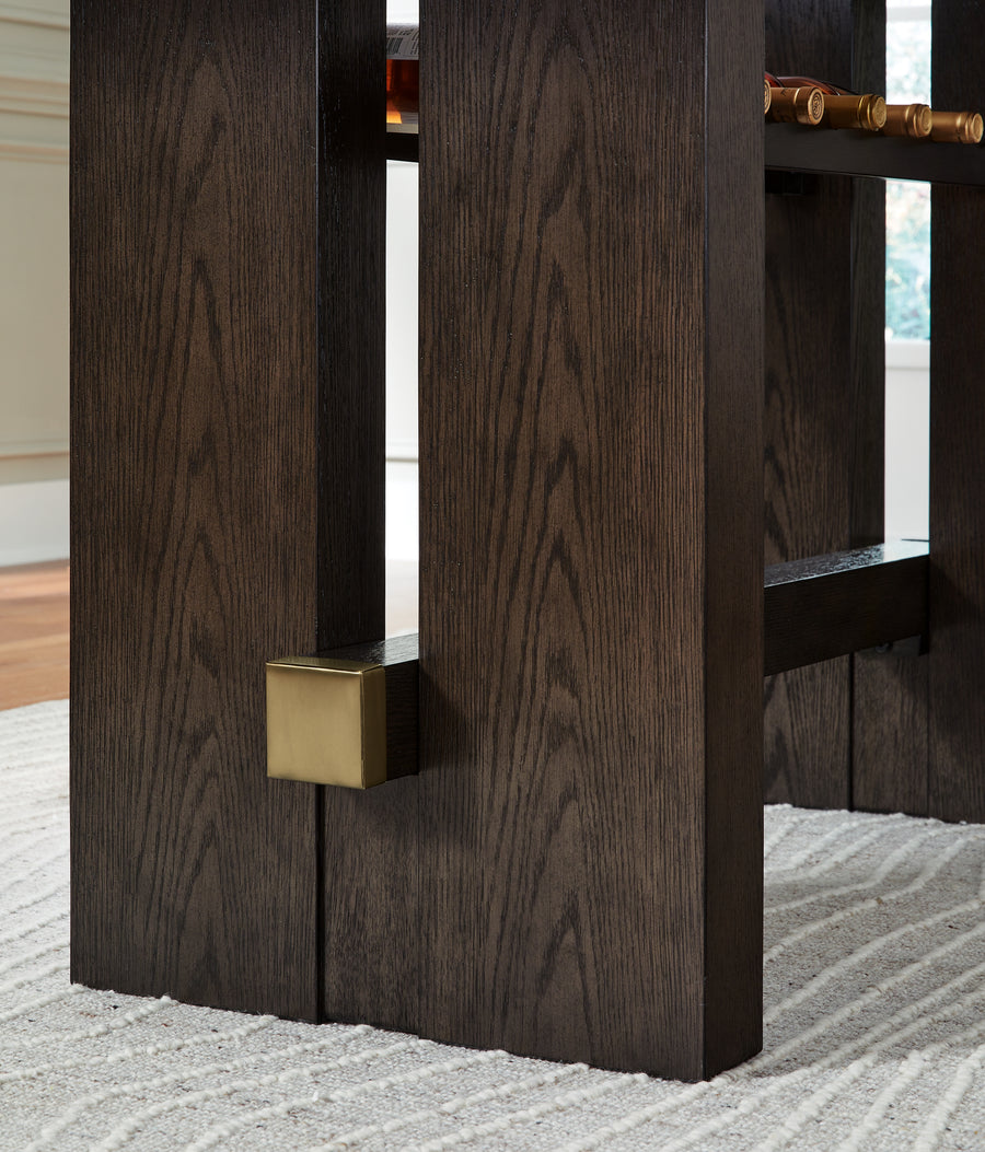 Burkhaus Dark Brown Counter Height Dining Table and 4 Barstools D984