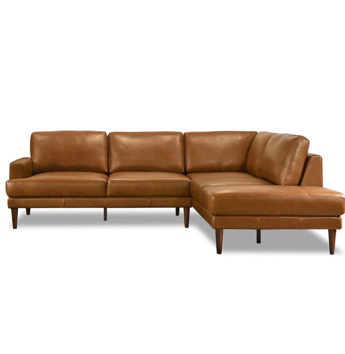 Corbin Right-Facing Tan Genuine Leather Sectional