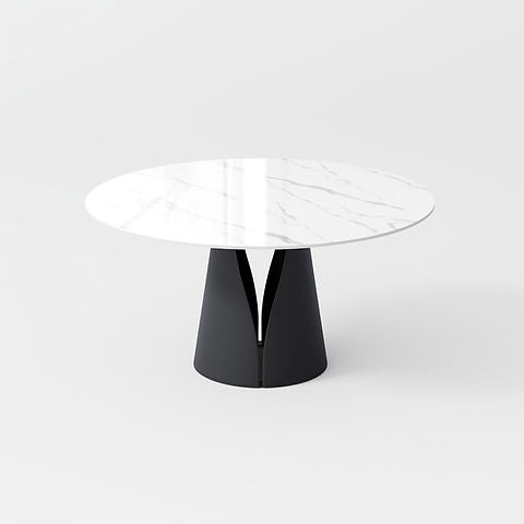 Vero 51" White Sintered Stone Round Table