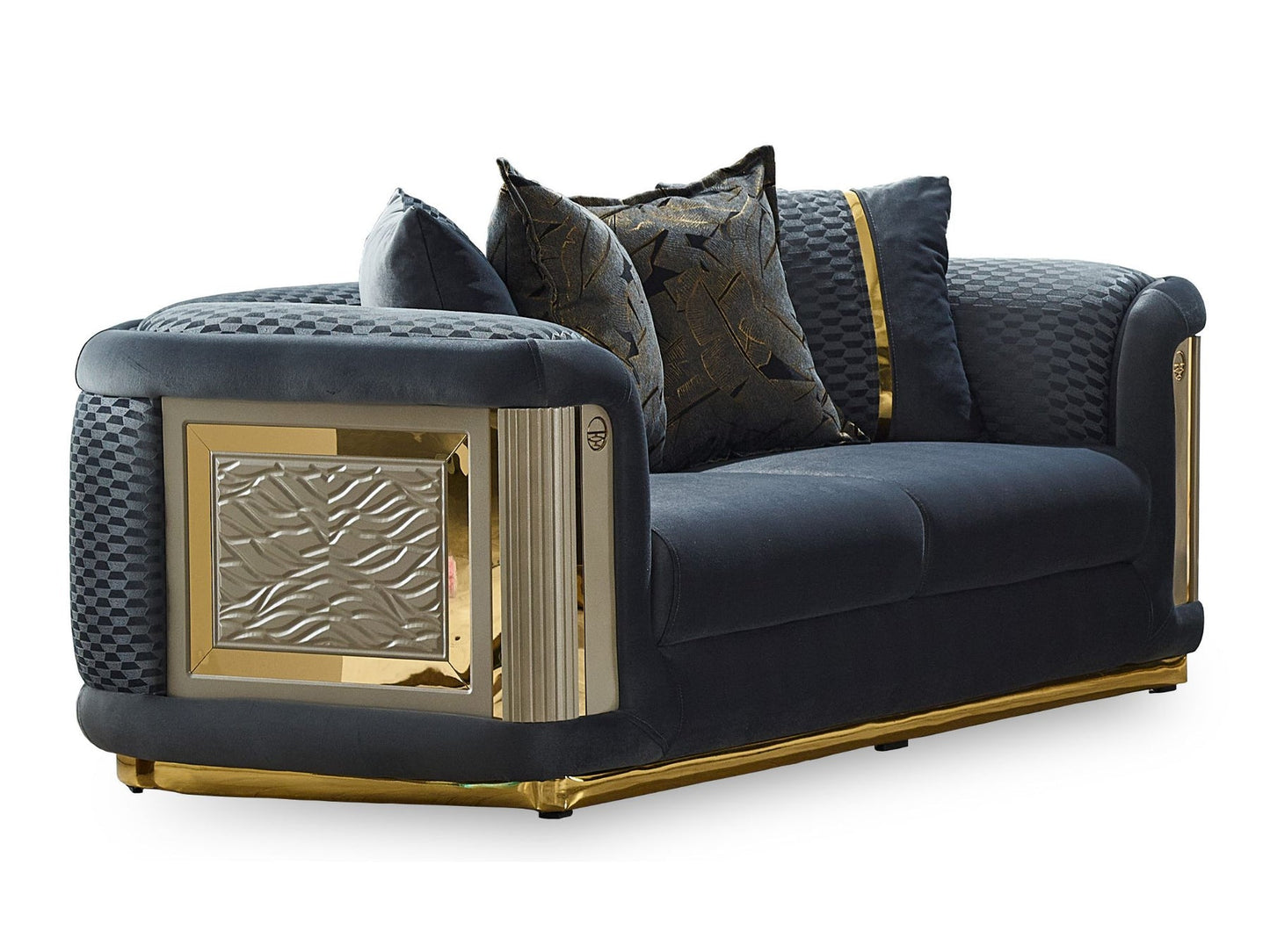 Elegance 3-pieces (Sofa & Loveseat & Chair) Livingroom Set Dark Grey