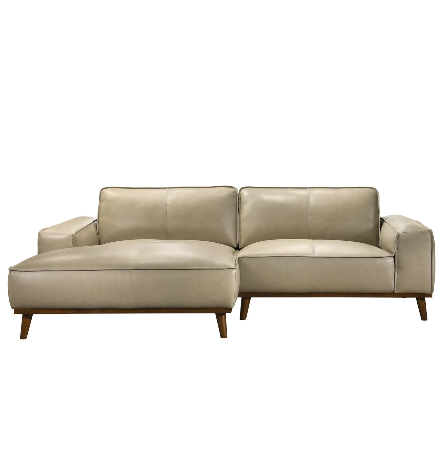 Kerrville Beige Genuine Leather Left Sectional