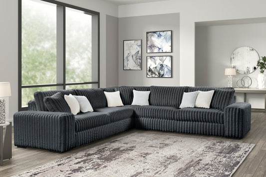 Marshmallow Charcoal Corduroy OVERSIZED Sectional