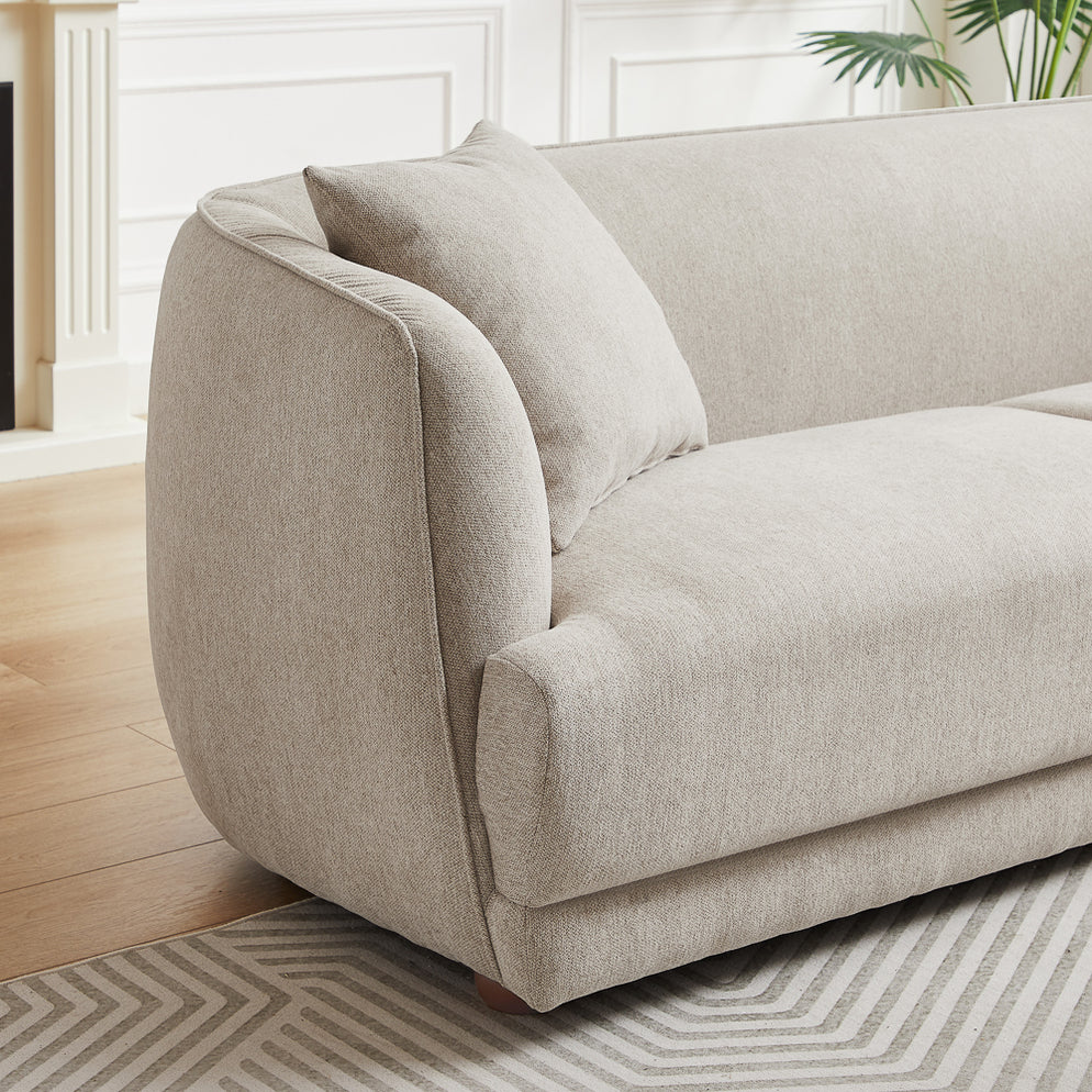 Stanmer Cream Luxury Fabric Linen Couch