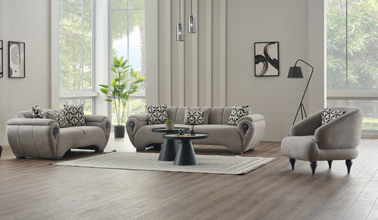 Damla 3-pieces (Sofa & Loveseat & Chair) Livingroom Set Cream