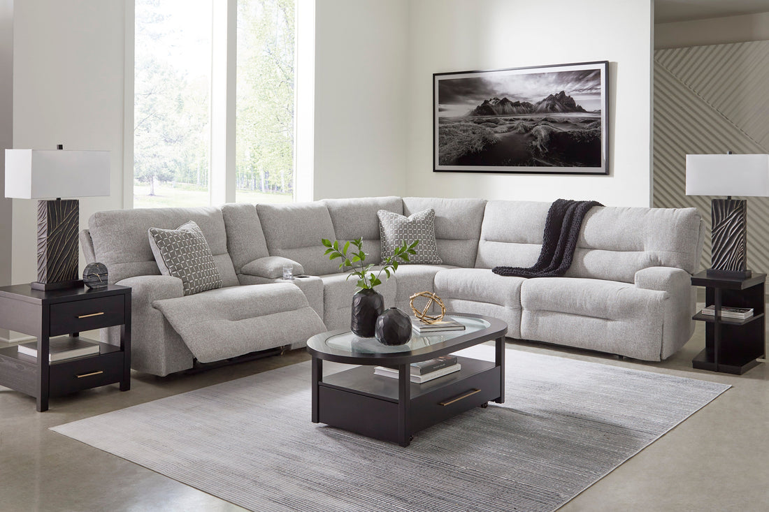 Acklen Place Pewter 5pc POWER Reclining Sectional 93607