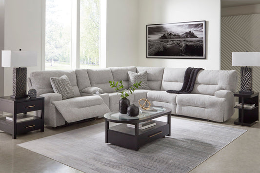 Acklen Place Pewter 5pc POWER Reclining Sectional 93607