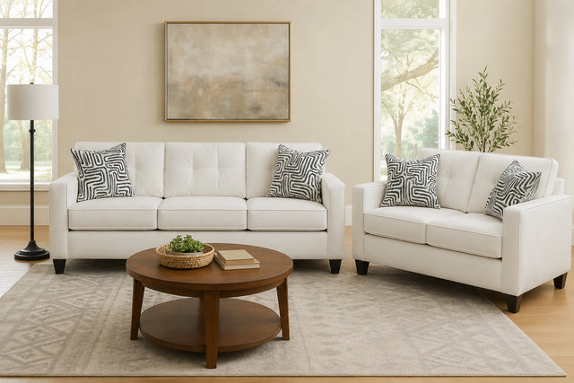710 Cream Fabric Sofa & Loveseat