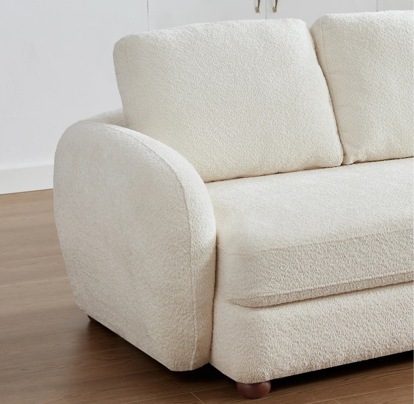 Paton Cream Mid-Century Modern 114.5'' Boucle Fabric Sofa