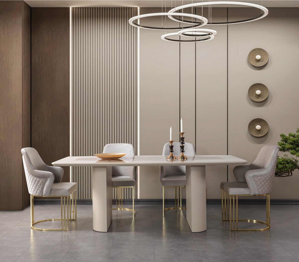 Carlina Ivory Luxury 7-Piece Dining Set