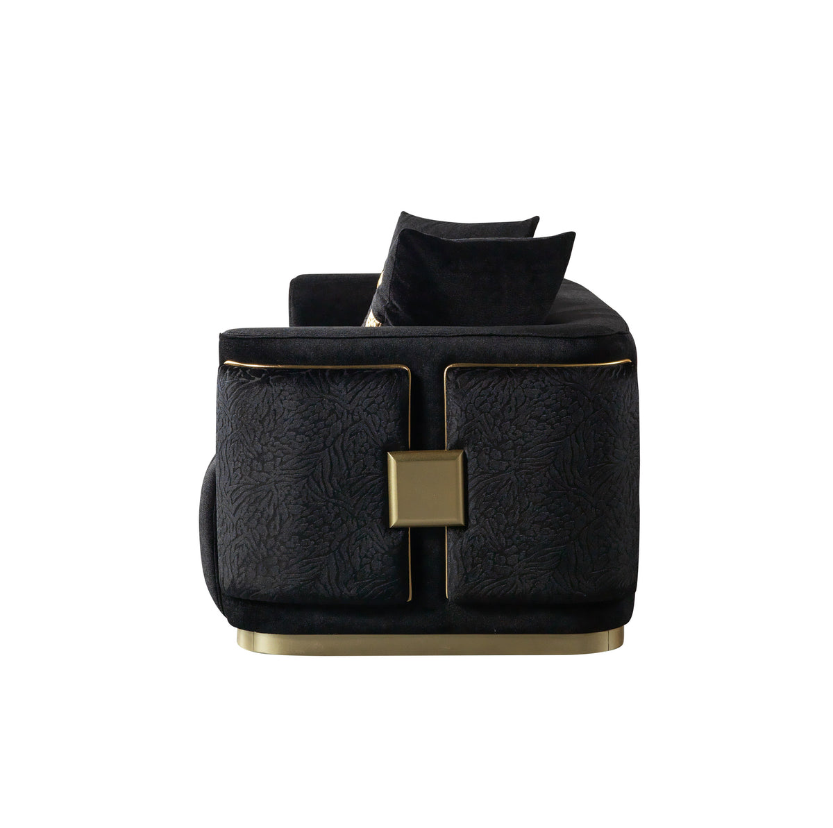 Carlina Black Velvet Living Room Set