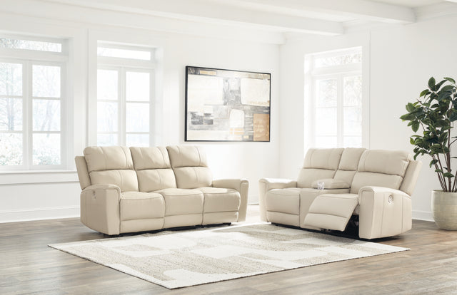 Dahlmoore Almond POWER Reclining Sofa and Loveseat U13200