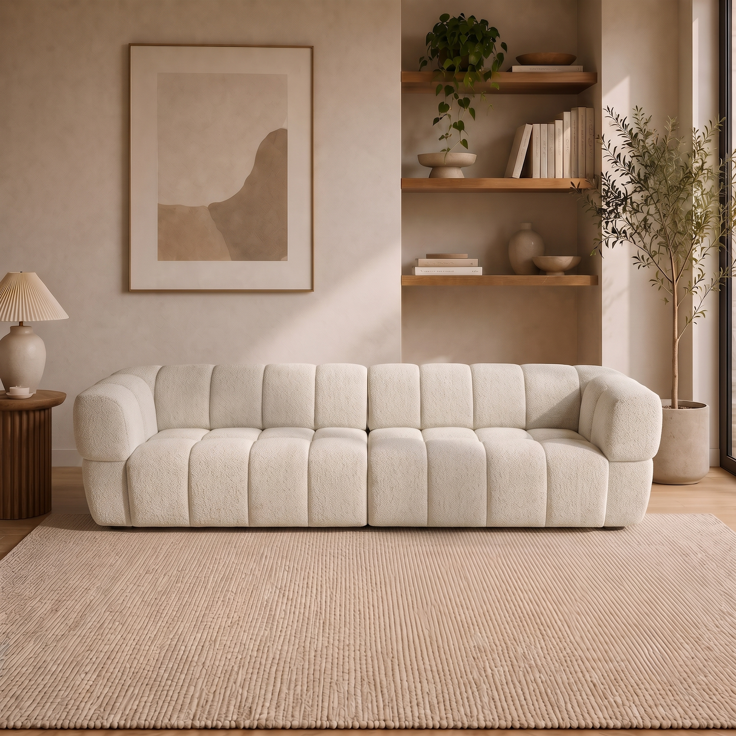 Burntwood Light Brown Chenille POWER Slider Sofa