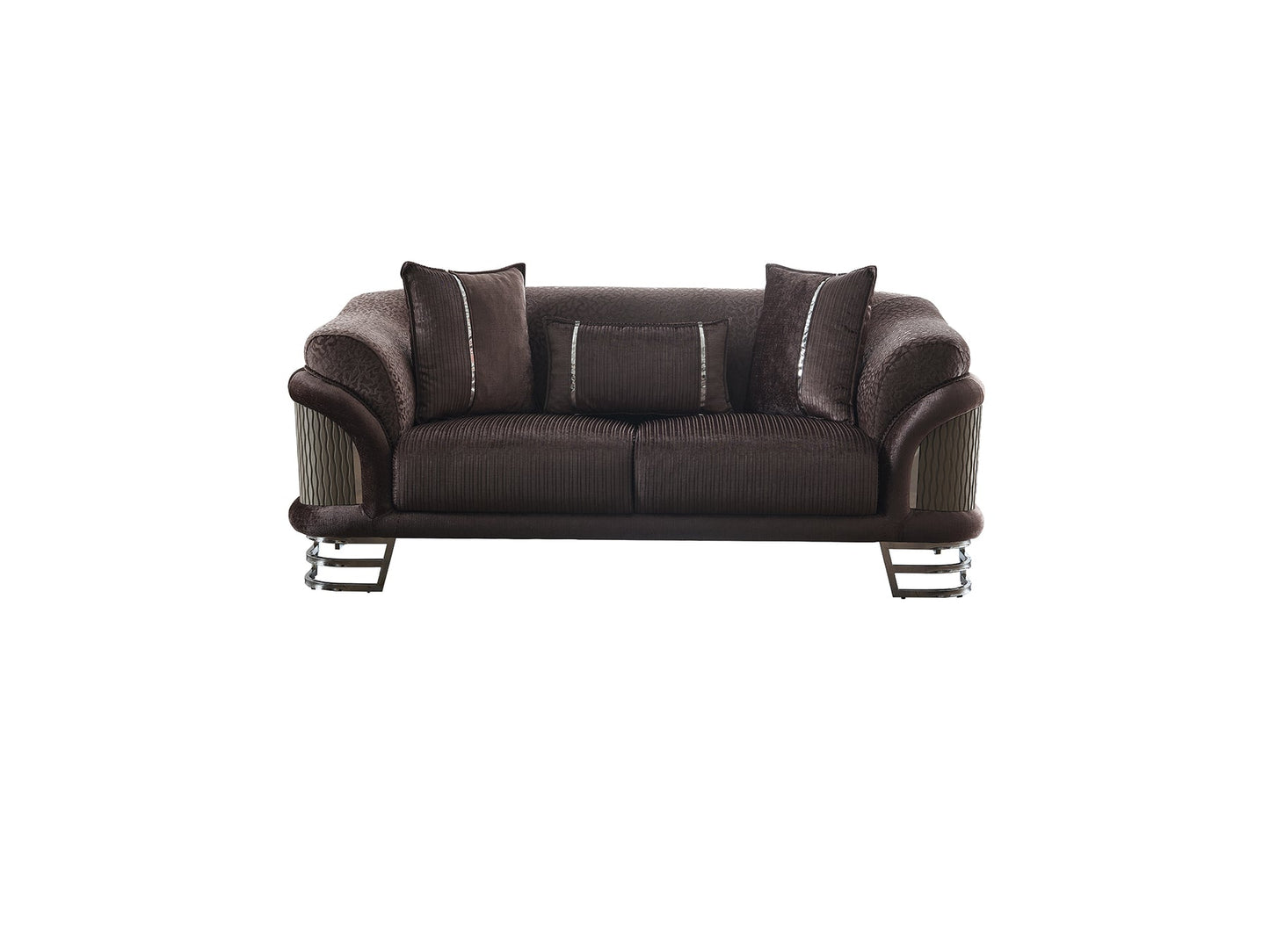 Versace 3-pieces (Sofa & Loveseat & Chair) Livingroom Set Dark Grey