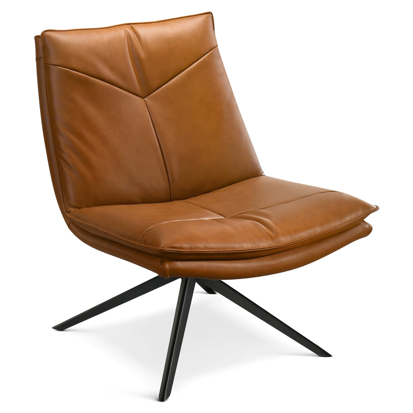 Oakland Cognac Vegan Leather Swivel Chair