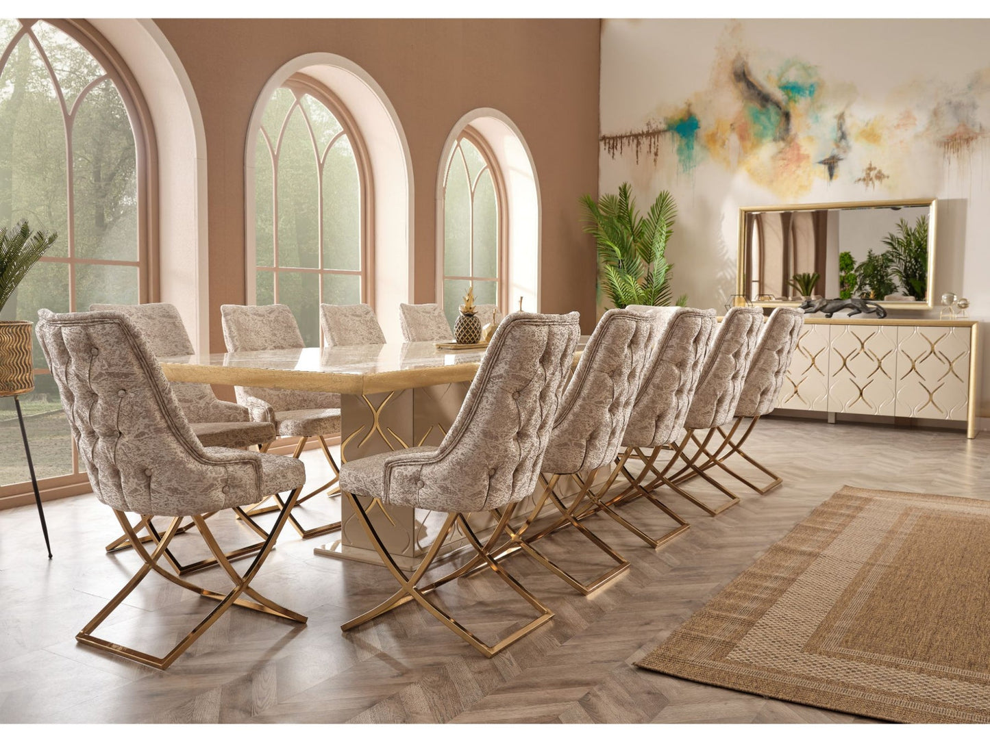 Napoli Diningroom Set (79"Dining Table & 6 Dining Chair)