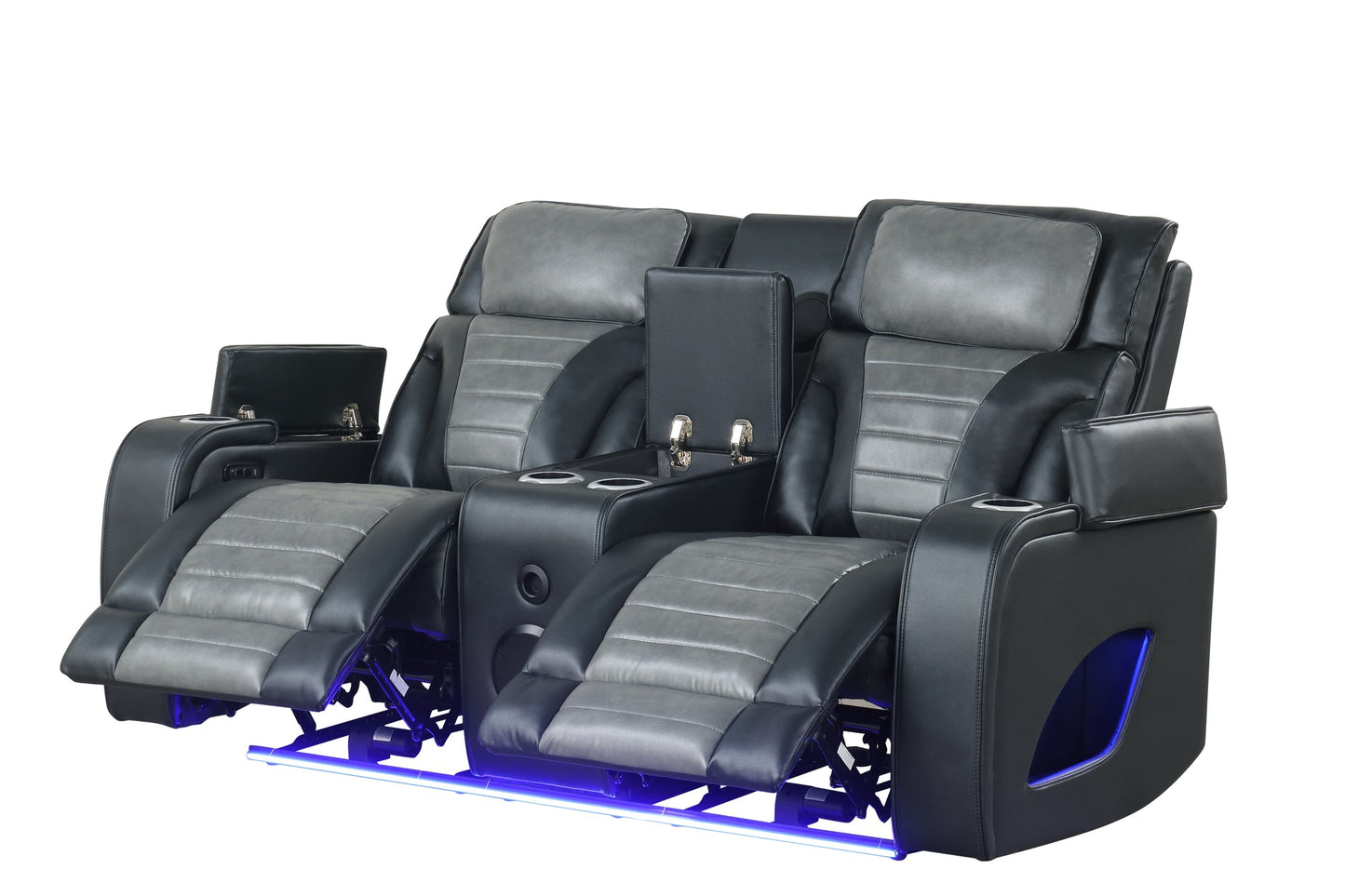 Robin Black POWER/LED/BLUETOOTH SPEAKERS 3PC Reclining Set S4200