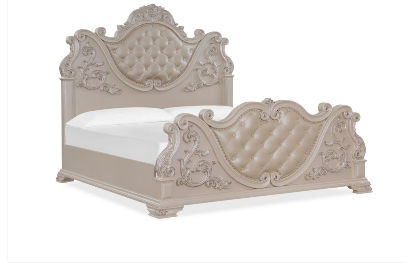Santa Monica Pearl White Luxury Bedroom Set