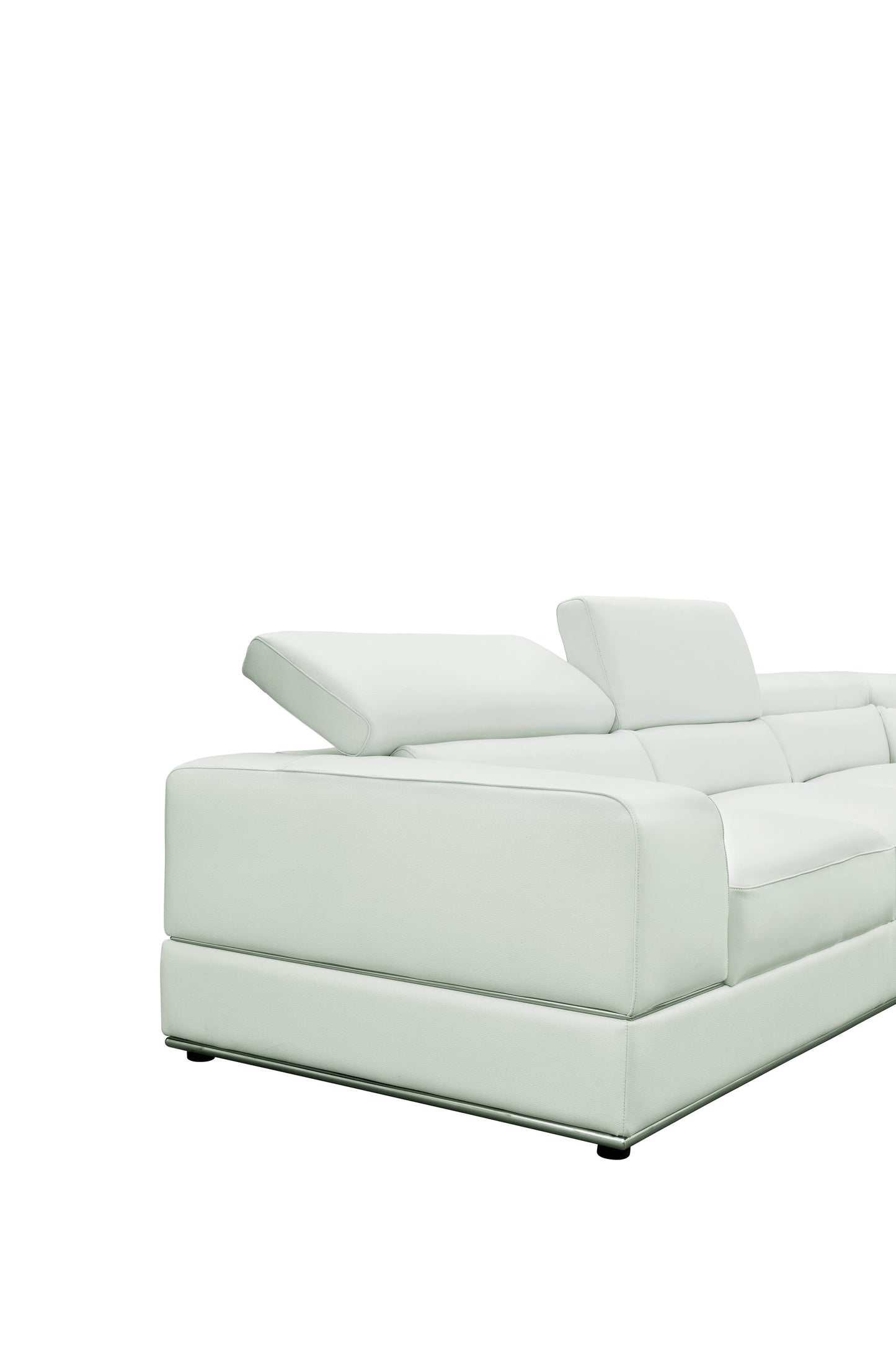 Nella White Sectional Sofa | Italian Leather Match MI-5107