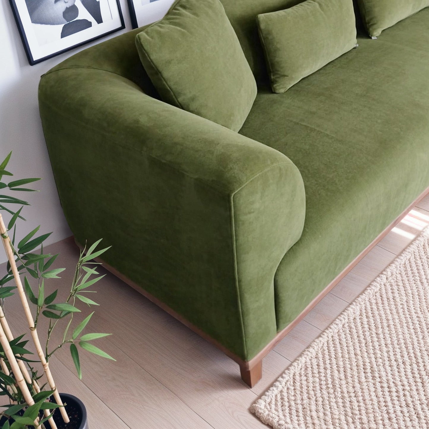 Richardson Green Velvet Sofa