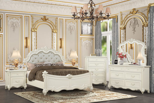 Melrose  White Classic Luxury Bedroom Set