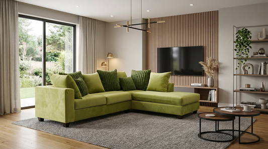 Kora Olive Fabric Sectional S325