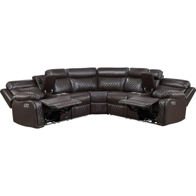 Cipher Brown POWER/LED/BLUETOOTH SPEAKERS/SUBWOOFER Sectional 8315