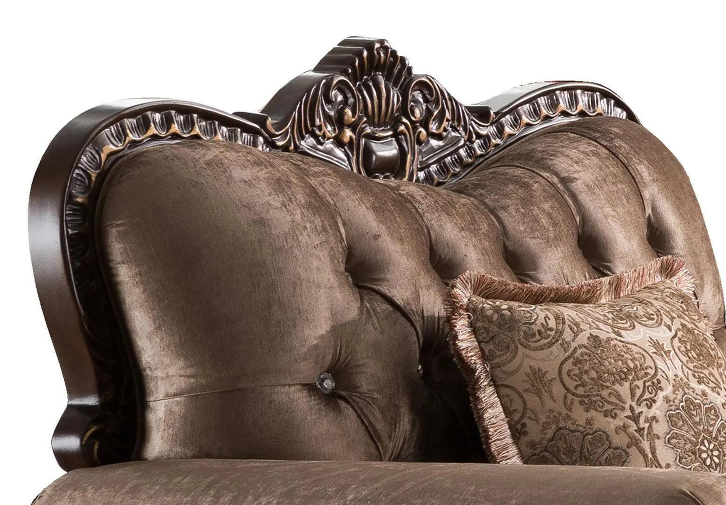 Giana Cherry Wood Finish Luxury Living Room Set