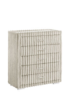 Atlam Cream Corduroy Platform Bedroom Set  B9013
