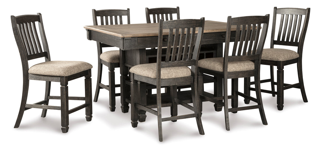Tyler Creek Black/Grayish Brown Counter Height Set D736