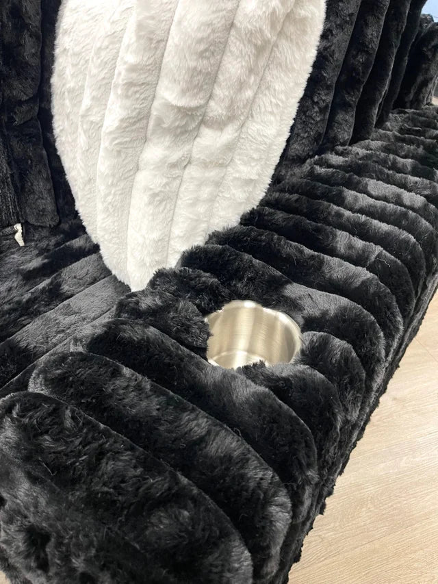 Charcoal OVERSIZED Corduroy Sectional 9600