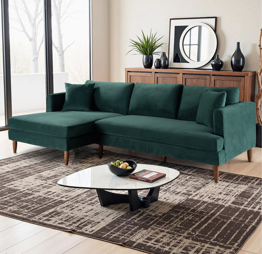 Blake 107" Green L-Shaped Sectional Sofa Left Facing