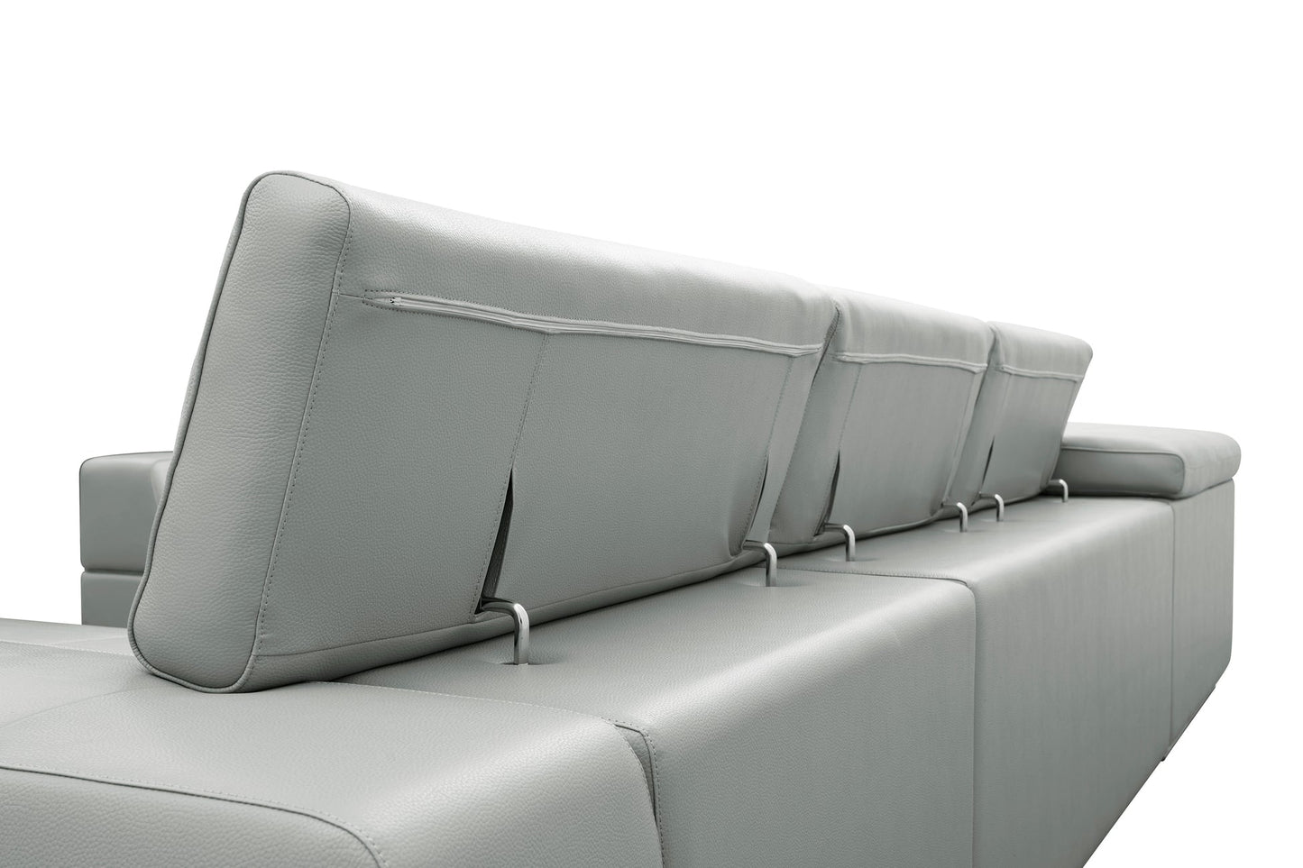Nella Grey Sectional Sofa | Italian Leather Match MI-5107