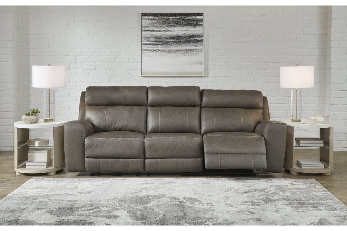 Roman Smoke POWER Reclining Sofa and Loveseat U25402