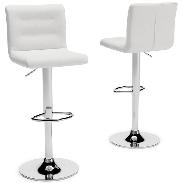 Pollzen White Barstool Set (Set of 2 )D121-730