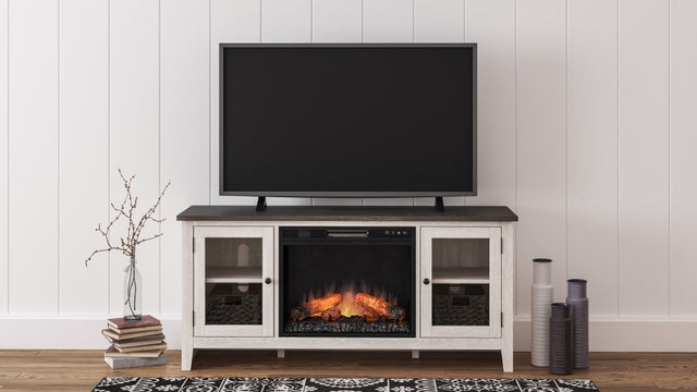 Dorrinson Two-tone 60" TV Stand with Fireplace W287-68