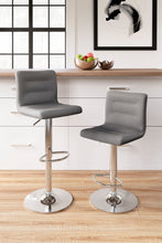 Load image into Gallery viewer, Pollzen Grey Barstool Set (Set of 2) D121-830
