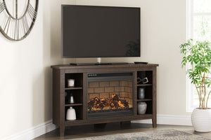 Camiburg Warm Brown Corner 48" TV Stand with Fireplace W283-67