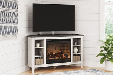 Dorrinson Two-tone Corner TV Stand with Fireplace W287-67