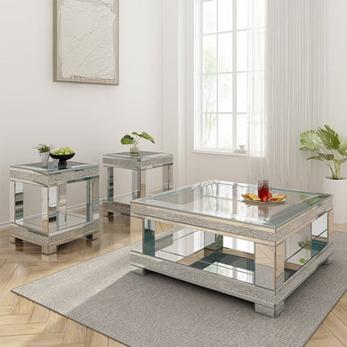 A40 - 3pc Mirror Occasional Tables