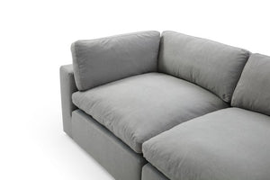 XL Cloud Grey Sectional with Ottoman