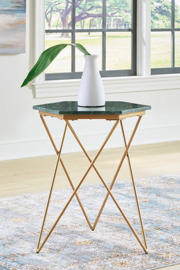 Engelton Green/Gold Accent Table  A4000526